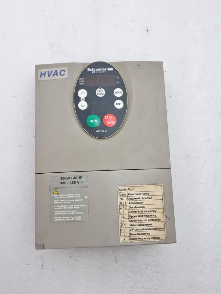 Schneider Electric Altivar 21 ATV21 HVAC VFD Front Panel Door Cover 30Kw 40HP